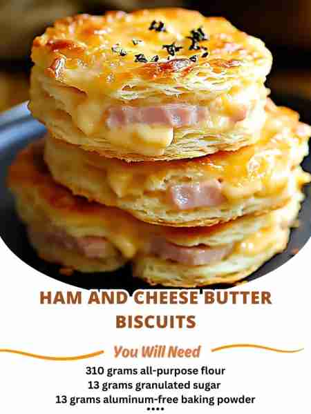 🍞🧀🥓 Ham and Cheese Butter Swim Biscuits 🥓🧀🍞 Indulge in these tender, butter soaked biscuits bu...