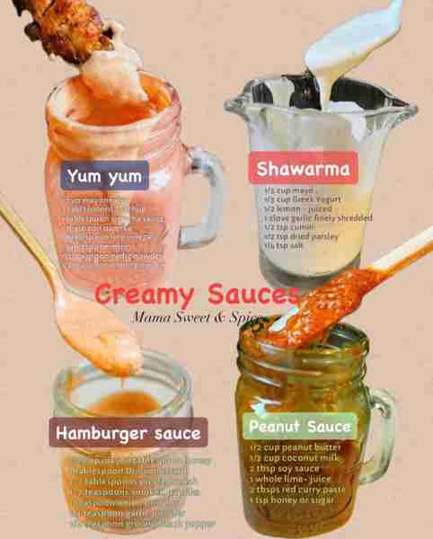 Creamy Sauce Recipes you can make at home Yum yum sauce 1 cup mayonnaise 3 tablespoons ketchup 1 ta...