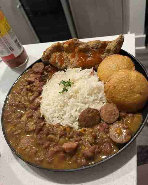 Made Cajun Chicken & Sausage Gumbo with Rice ! I love this quick & easy recipe and it’s a treat for...