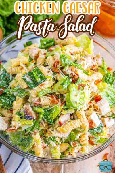 All the delicious flavors of a caesar salad in a simple pasta salad! RECIPE --> https://www.thecount...