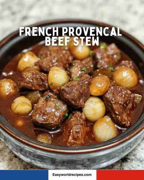 🥘 Provençal Beef Stew - Tender beef cubes, pearl onions, red wine sauce, and herbs from the south o...