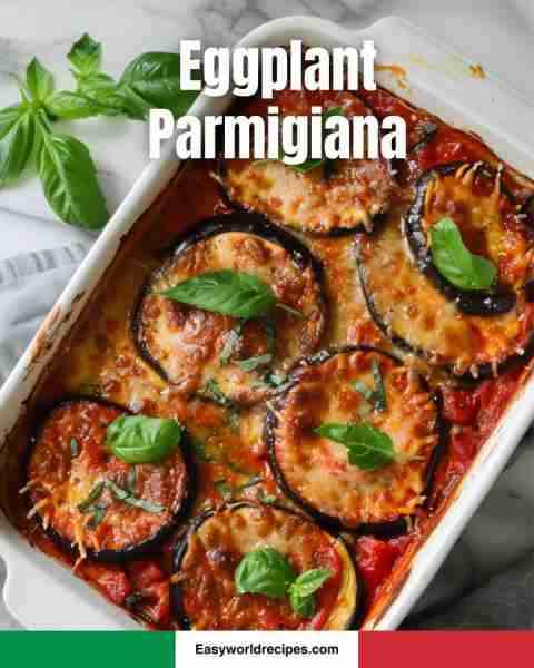 🍆 Eggplant Parmigiana 🇮🇹🍅 Baked layers of eggplant, cheese, and sauce—nonna-approved! 👵💚 👇 RECI...