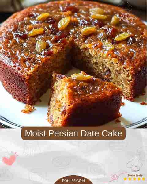 🥮Moist Persian Date Cake! Ingredients: - 200g dates, pitted and chopped - 150g sugar - 120g unsa...