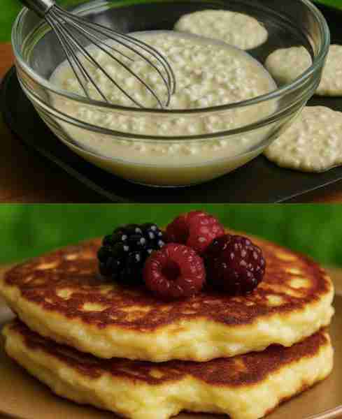 Flourless Cottage Cheese Pancakes 🥞 A high-protein, low-carb pancake recipe that's light, fluffy, a...