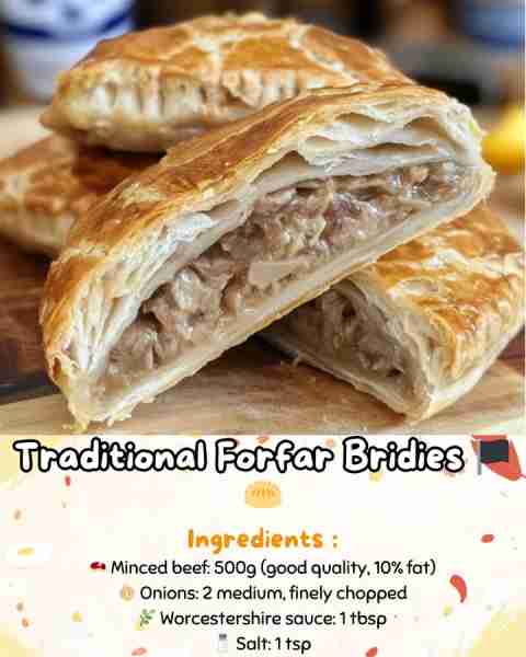 Traditional Forfar Bridies 🏴🥟 A hearty Scottish pastry hailing from Forfar, these golden, flaky po...