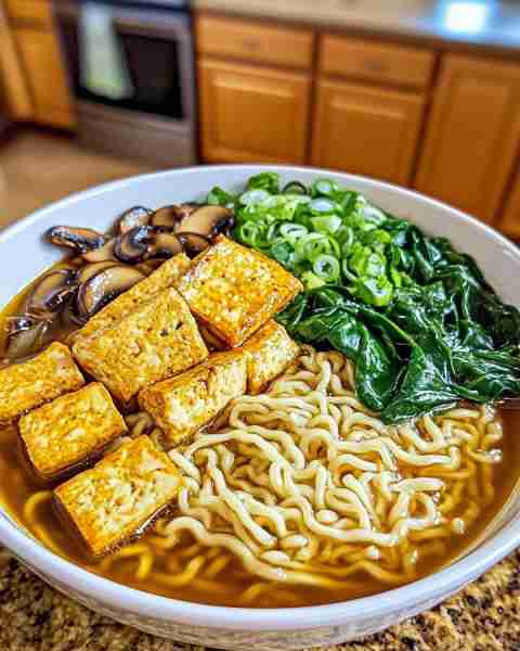 Soul-Satisfying: Delicious Vegan Ramen with a Deep Umami Broth! 🌟🍜🌿 Ingredients: For the Broth: 1...