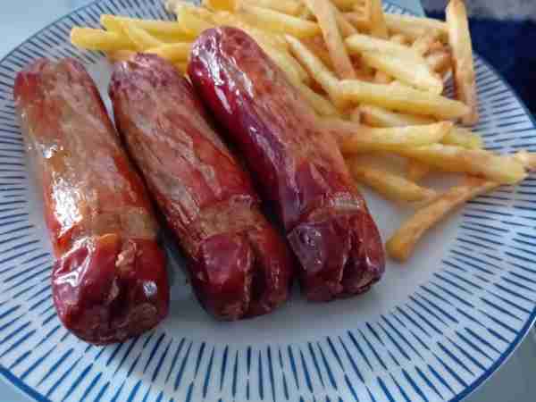 Sosig and chips beans on the side by Trev B