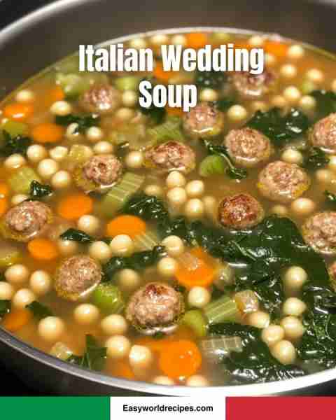 🍲 Italian Wedding Soup 🇮🇹🥣 Mini meatballs, pasta, and greens in a cozy broth—warm, savory, and sou...