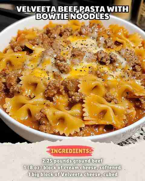 2.25 pounds ground beef • 1 (8 oz) block of cream cheese, softened • 1 big block of Velveeta cheese,...