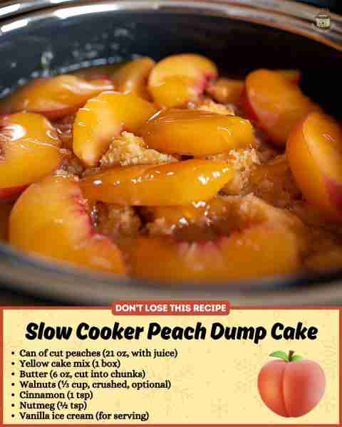 Just pour a can of peaches into your slow cooker… and THIS magic happens! 🔥 🍑 You’ll Need: • 1 can...