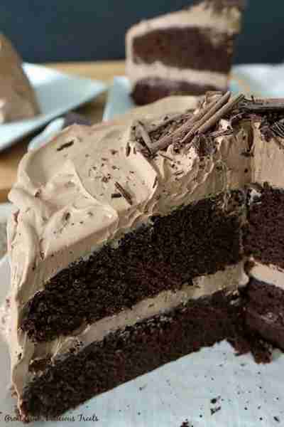 Chocolate Cake with Mocha Mascarpone Frosting! You’re going to love every single bite of this Decade...