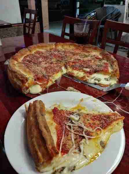 HOMEMADE CHICAGO STYLE DEEP DISH PIZZA Ingredients: 1 teaspoon oil 1 pound pizza dough 1 ½ cups mozz...