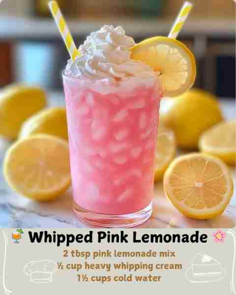 🍹 Whipped Pink Lemonade 🌸 Ingredients: 2 tbsp pink lemonade mix (or regular lemonade mix + a few d...