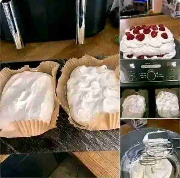 Made a raspberry pavlova today in the air fryer. Never has meringue been so quick and easy.Must expr...