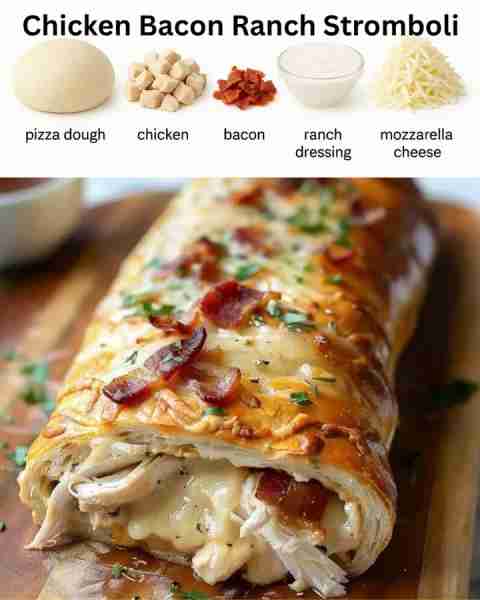 Chicken Bacon Ranch Stromboli Full recipe 👇💬