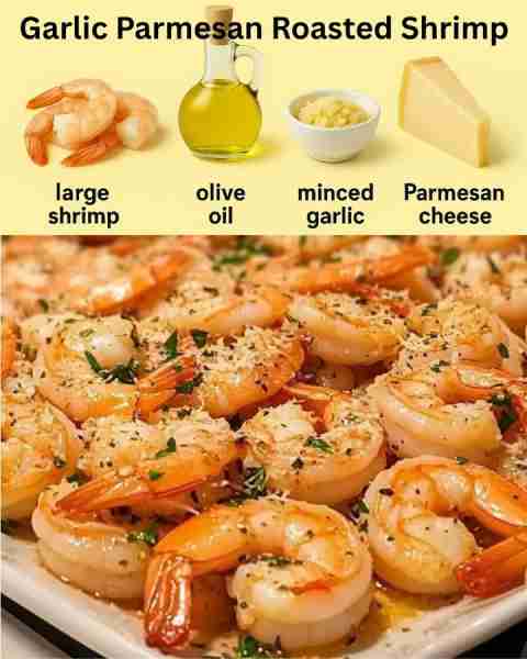 Garlic Parmesan Roasted Shrimp Full recipe 👇💬