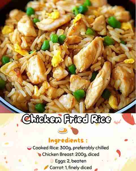 Chicken Fried Rice 🍛🍗 A hearty and flavour-packed dish, this chicken fried rice is quick to make a...