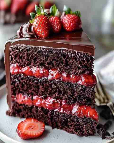 🍓 Chocolate Strawberry Cake Recipe 🍫 | Irresistible Dessert Treats 🎂 Ingredients: 2 cups all-purp...