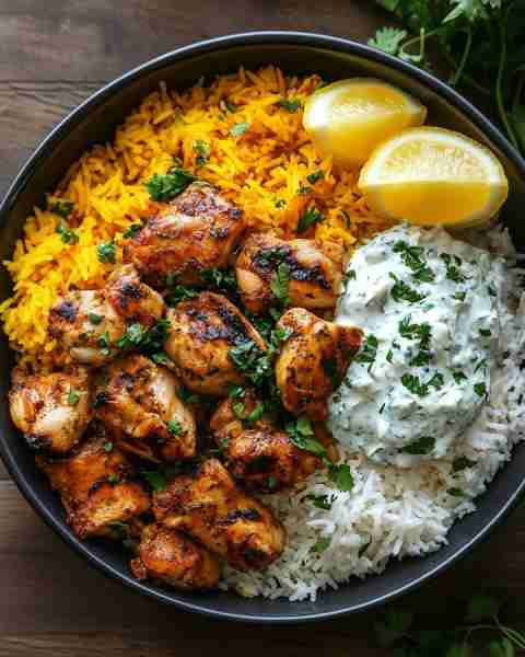 🔥 Zesty Grilled Chicken Bowl with Lemon Rice & Creamy Herb Yogurt 🥗🍚🌿 Prep Time: Short Cooking T...