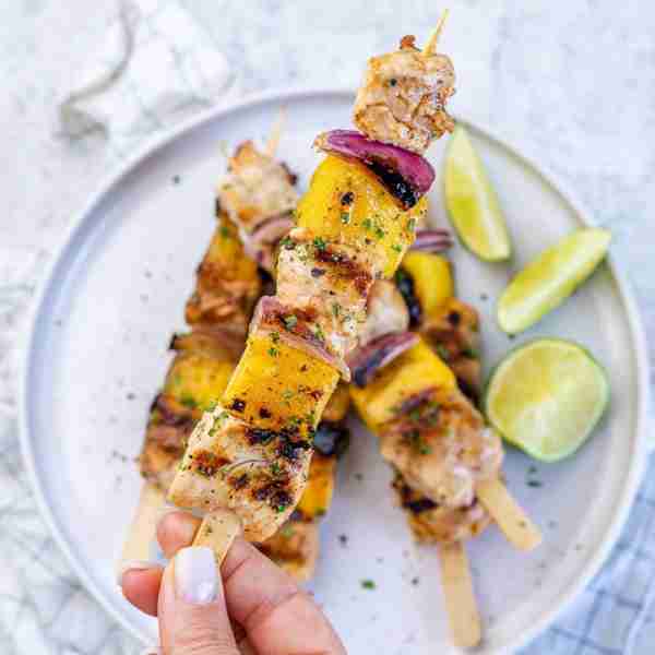Fire up that grill because this Grilled Chicken + Mango Skewers recipe is going to be an absolute cr...