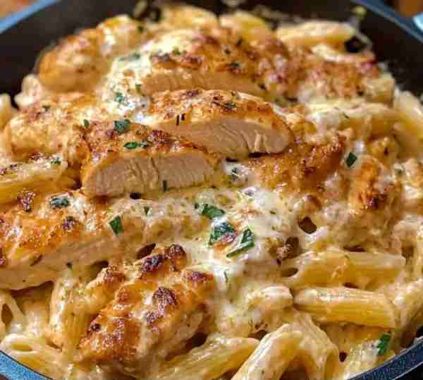 Cheesy Garlic Parmesan Chicken Pasta Skillet Creamy Cheesy Garlic Parmesan Chicken Pasta Made All in...
