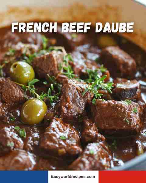 🥩 French Beef Daube Slow-cooked beef stew with herbs and olives 🇫🇷🍷🍖 recipe in the (C0MM3NT) ⬇️