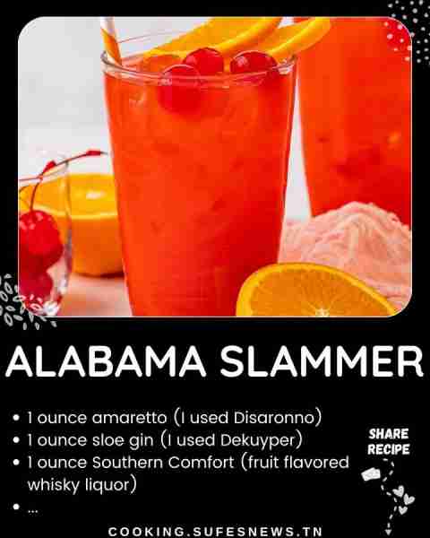 Alabama Slammer 🍹 Prep Time: 5 minutes Cook Time: 0 minutes Total Time: 5 minutes Servings: 1 Ingre...