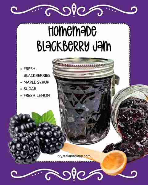 🍇 Homemade Blackberry Jam No pectin needed. Kids and adults love this!! 👇 Recipe below!