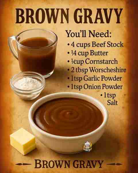 🥩 Easy Beef Brown Gravy — Rich, Smooth & Done in 10! 🍽️ Perfect over mashed potatoes, meatloaf, or...