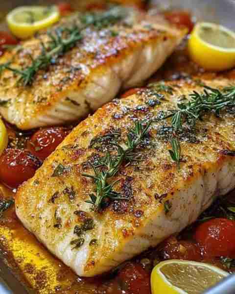 Mediterranean Baked Fish with Tomato and Lemon Ingredients: 1 pound (450g) boneless, skinless white...