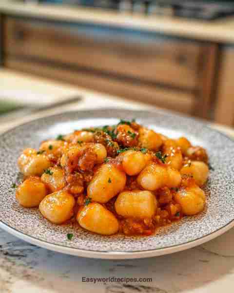 🇮🇹 Gnocchi alla Bolognese 🍝🥔 Soft potato gnocchi with rich Bolognese meat sauce. Ingredients: • 50...