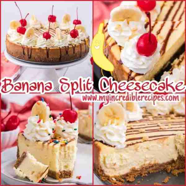 OMG!! Banana Split Cheesecake! 🥄 A Loved cheesecake to go Crazy over! 🍌🍒 RECIPE BELOW!