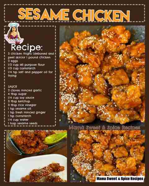 Chinese Style Sesame Chicken You need: 3 chicken thighs (deboned and peel skin)or 1 pound chicken 2...