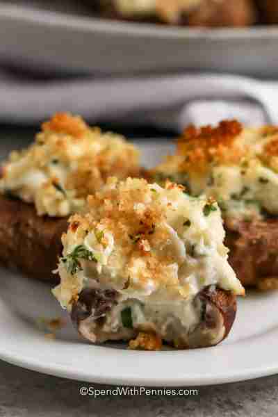 Comment RECIPE to get the recipe! Creamy crab stuffed mushrooms are the ultimate party food! They wi...