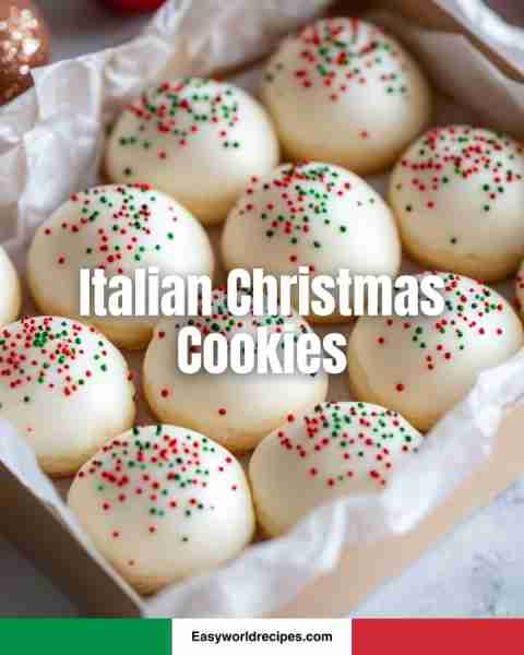 🎄 Italian Christmas Cookies 🍬🇮🇹 Soft, sweet, and covered in icing and sprinkles—holiday joy in eve...