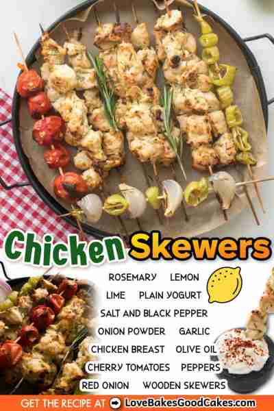 RECIPE - https://www.lovebakesgoodcakes.com/chicken-skewers/ Chicken Skewers are marinated in a tang...