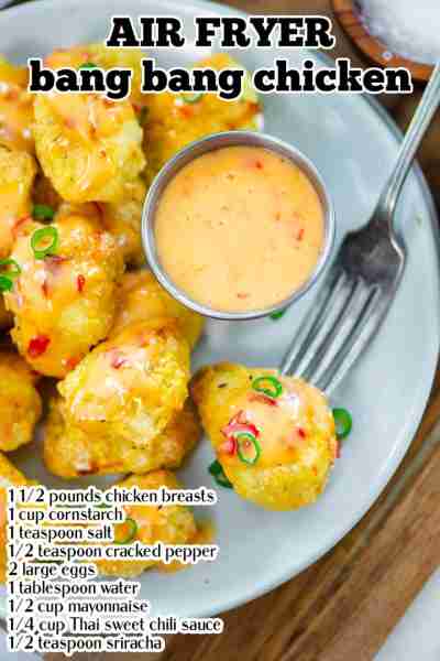 Our Air Fryer Bang Bang is crispy on the outside, tender on the inside, and coated in a creamy sweet...