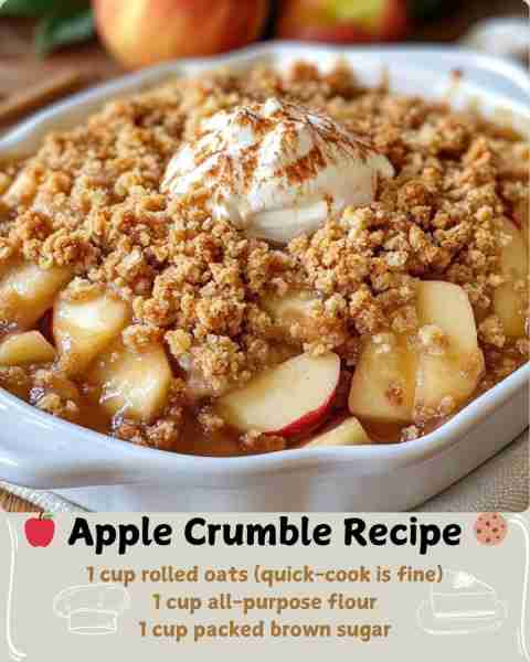 🍎 Apple Crumble Recipe 🍪 🧾 Ingredients For the Apple Filling: 2 lbs (1 kg) Granny Smith apples (o...