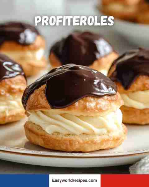 🍫 Profiteroles Cream-filled puffs topped with rich chocolate 🇫🇷🍦🍫 recipe in the сoммεητs 👇