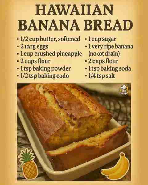 Hawaiian Banana Bread 😋 Moist, fruity, and full of island flavor! Everyone who’s tried it asks for...