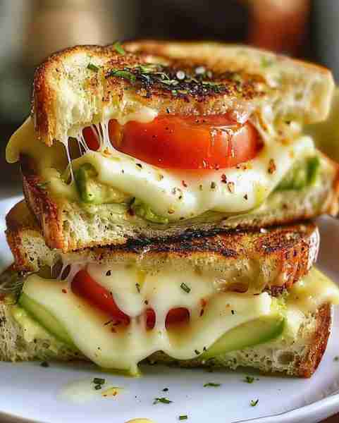 Avocado, Mozzarella, and Tomato Grilled Cheese One of the best inventions ever! 😋😋 Enjoy ❤️ 👇👇👇