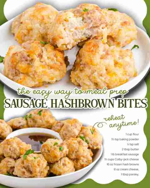 These Sausage Hashbrown Bites are cheesy, crispy, and perfect for breakfast or snacking!! Shopping L...