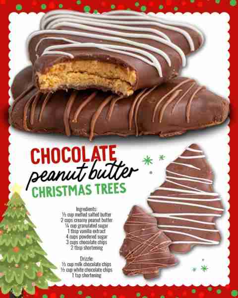 Holiday magic tastes even better when it’s shaped like a X-mas tree: Chocolate Peanut Butter Christm...