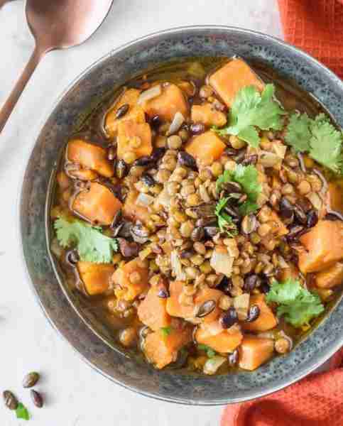Sweet Potato + Lentil Soup - We are currently enjoying a lot of soup to warm up & also because soup...