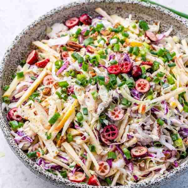 Cranberry Apple Coleslaw is a bright, fresh (and simple) recipe to serve some crisp veggies alongsid...
