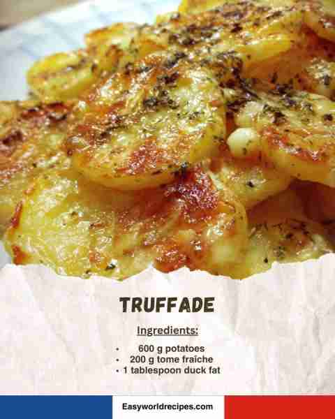 🥔 Truffade (Potato & Cheese Skillet) 🧀 Cheesy potato dish from Auvergne, cooked in duck fat. Ingre...