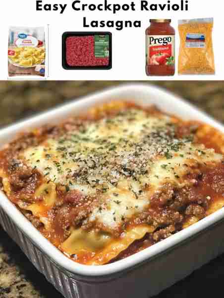 🧡 Crockpot Ravioli Lasagna Prep Time: 10 mins Cook Time: 4 hours (on low) Total Time: 4 hours 10 mi...