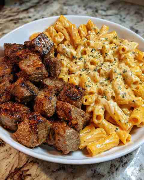 Cajun Steak Tips with Penne in Parmesan Cheese Sauce Ingredients: 1½ lbs sirloin or ribeye steak tip...