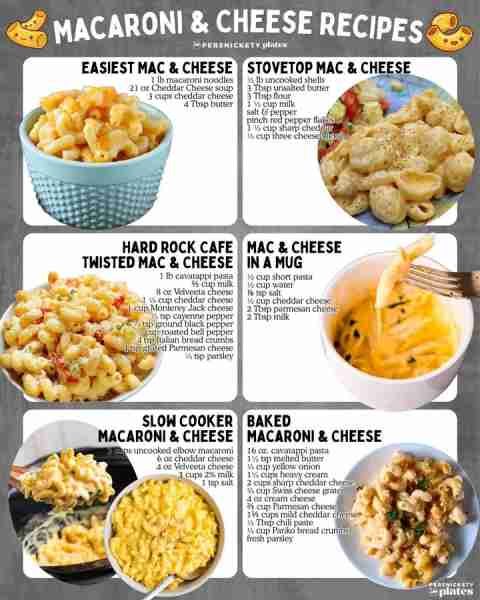 Macaroni & Cheese - 6 different ways! 🧀 🧀 Easiest Mac & Cheese (my husband's recipe!) 1 lb macaron...