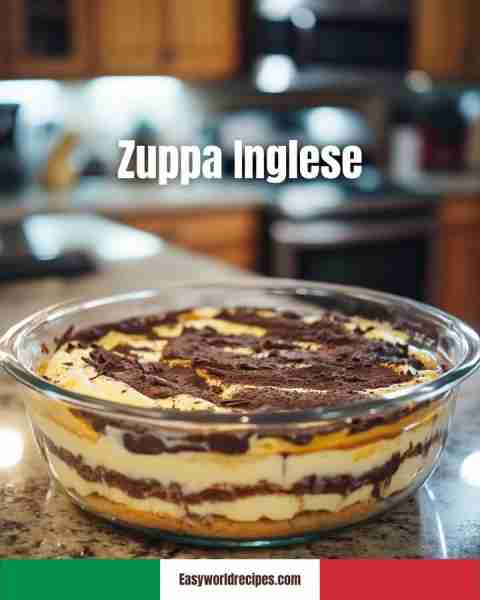 🍮 Zuppa Inglese Zuppa Inglese is an Italian layered dessert made with sponge cake, custard, chocola...